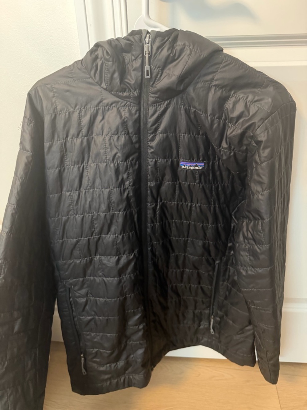 Patagonia Black Lightweight Quilted Hooded Jacket